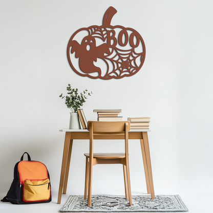 Halloween Boo Pumpkin Metal Wall Art - Spooky Halloween Decor- KAF276 - Tampa Home & Garden Store
