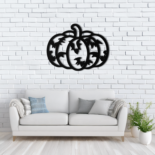 Halloween Pumpkin Faces Metal Wall Art – Spooky Black Steel Decoration- KAF502 - Tampa Home & Garden Store