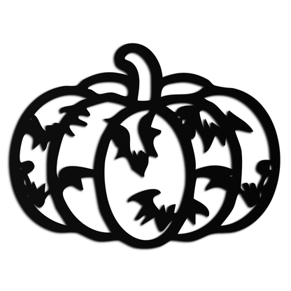 Halloween Pumpkin Faces Metal Wall Art – Spooky Black Steel Decoration- KAF502 - Tampa Home & Garden Store