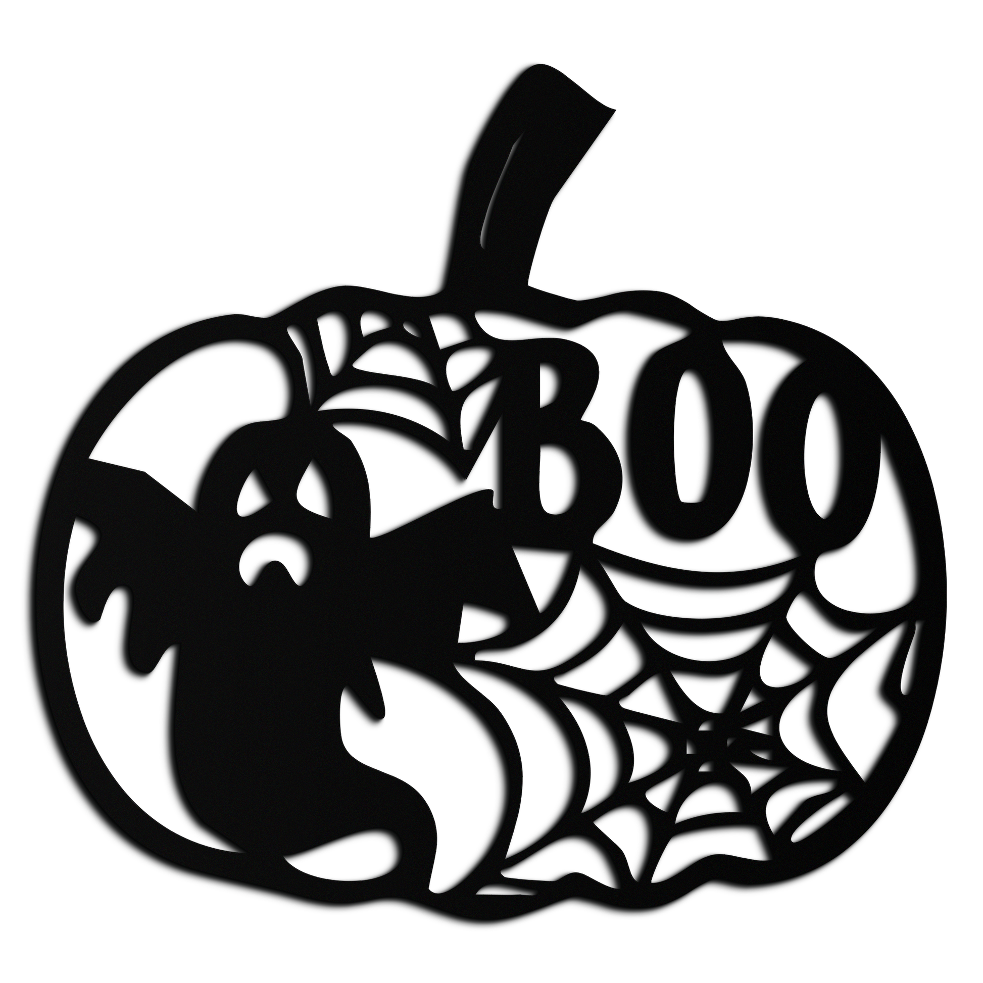 Halloween Pumpkin Ghost Metal Wall Art – Spooky Black Steel Holiday Decoration- KAF501 - Tampa Home & Garden Store