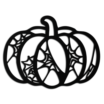 Calabaza de Halloween de metal para pared – Decoración otoñal embrujada de acero negro - KAF506