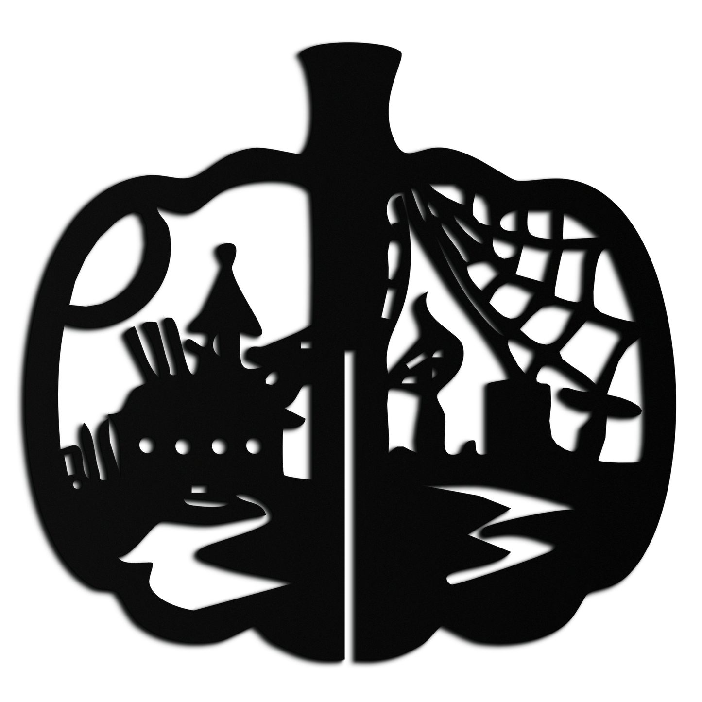 Halloween Pumpkin Metal Wall Art – Spooky Black Steel Halloween Decor- KAF498 - Tampa Home & Garden Store