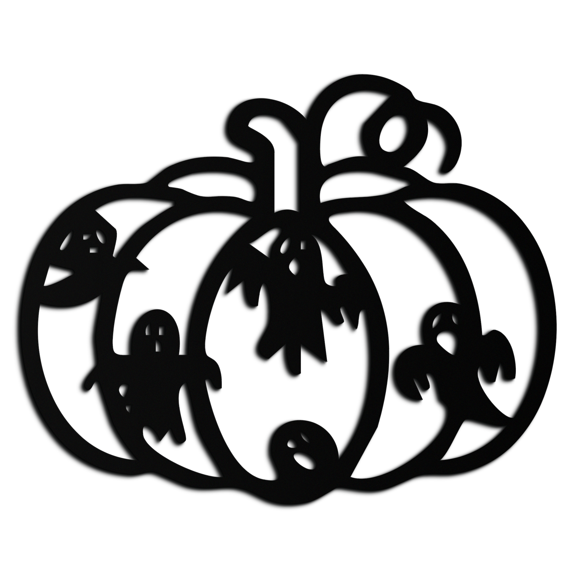 Halloween Pumpkin and Ghosts Metal Wall Art – Spooky Black Steel Decoration- KAF505 - Tampa Home & Garden Store