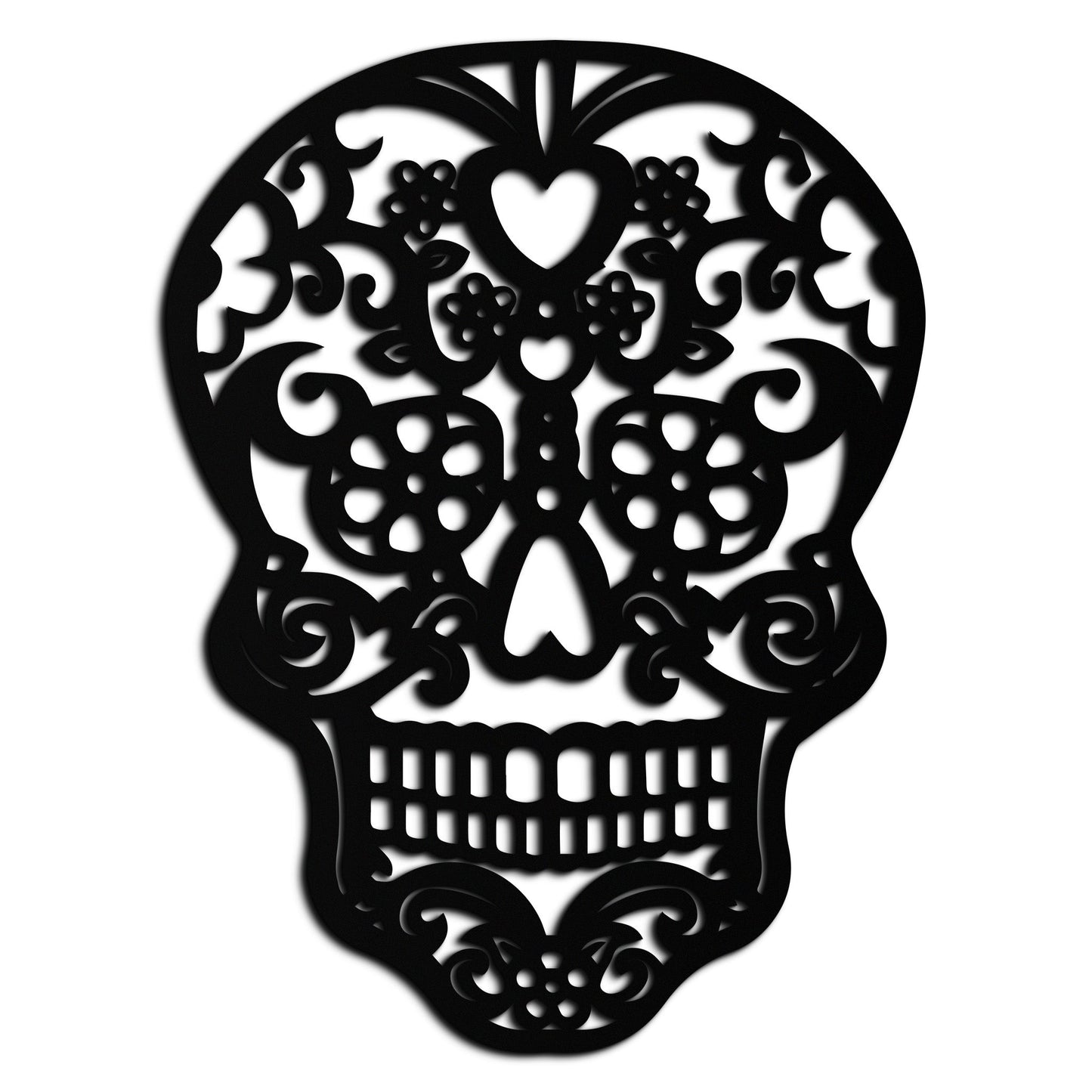 Halloween Skull Metal Wall Art - Intricate Floral Skull Decor- KAF283 - Tampa Home & Garden Store