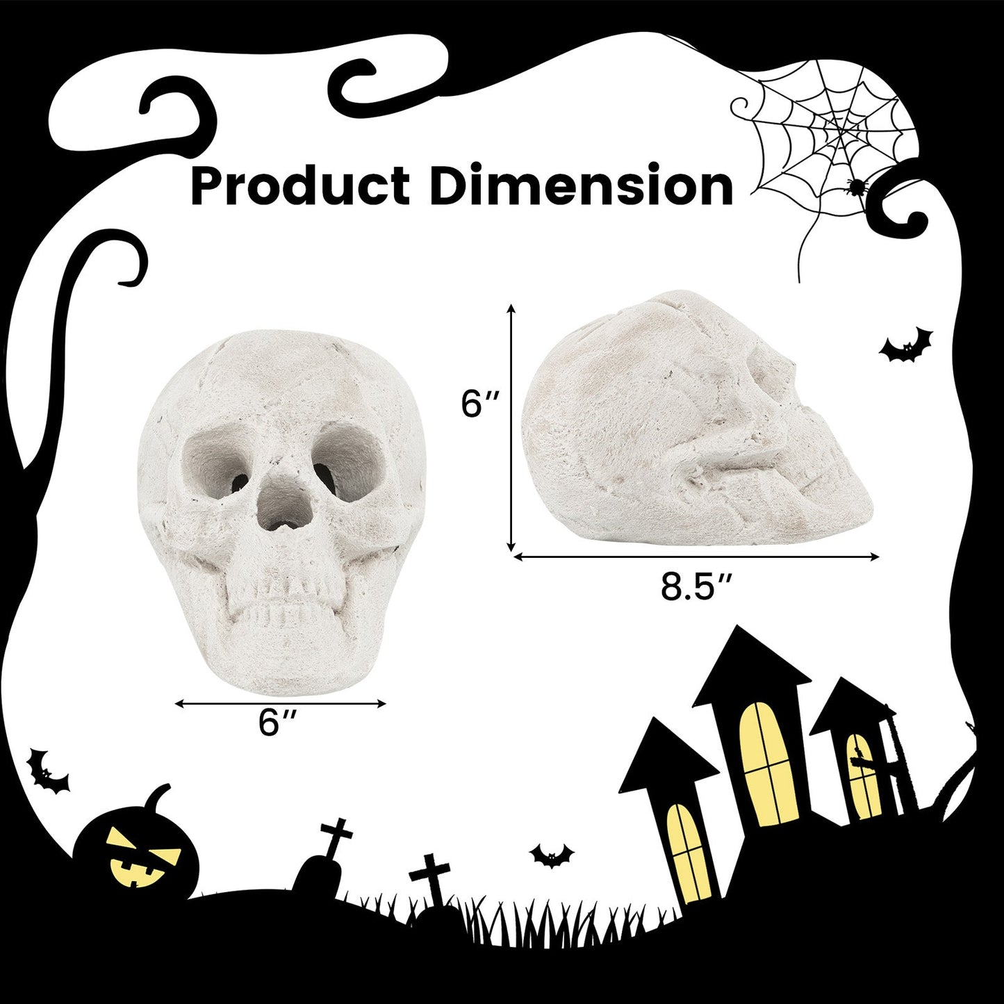 Calavera de Halloween para Fogata - Beige