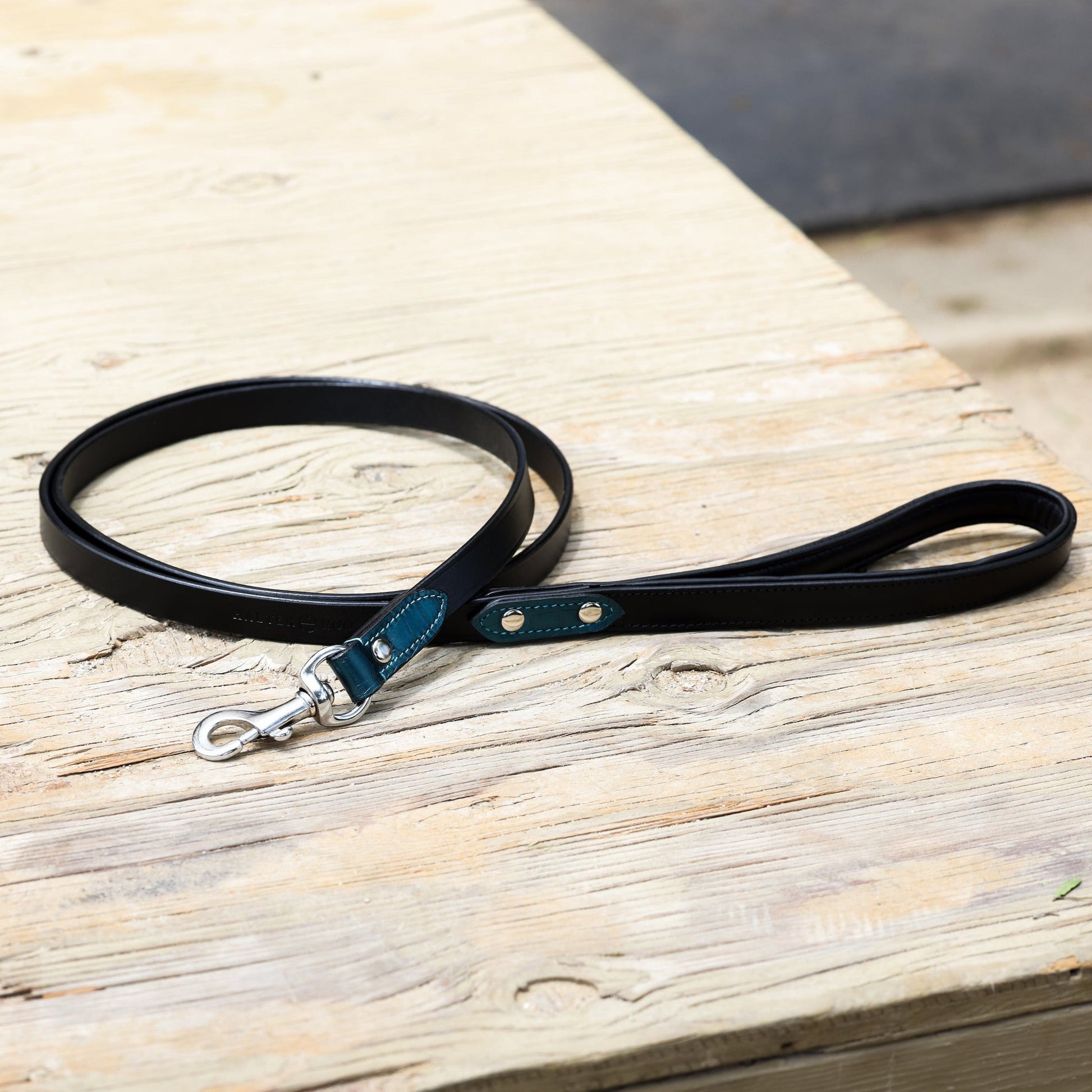 Halter Ego® Metallic Teal Croc Leather Dog Collar - Tampa Home & Garden Store