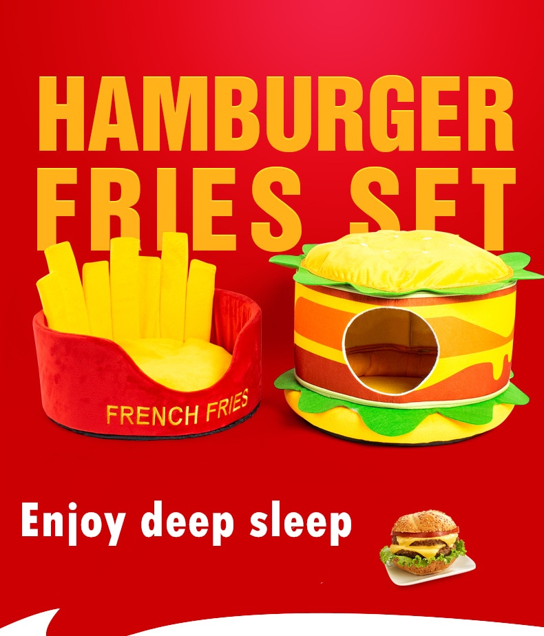Hamburger French Fries Pet Bed - Tampa Home & Garden Store