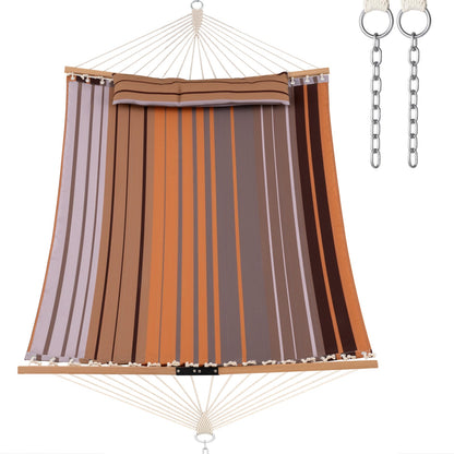 Patio Hammock Foldable Portable Swing Chair Bed with Detachable Pillow