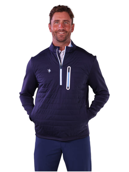 Hampton Pullover Technical Layer navy quarter-zip outerwear by White Water Life chest zip on Tampa Home & Garden Store