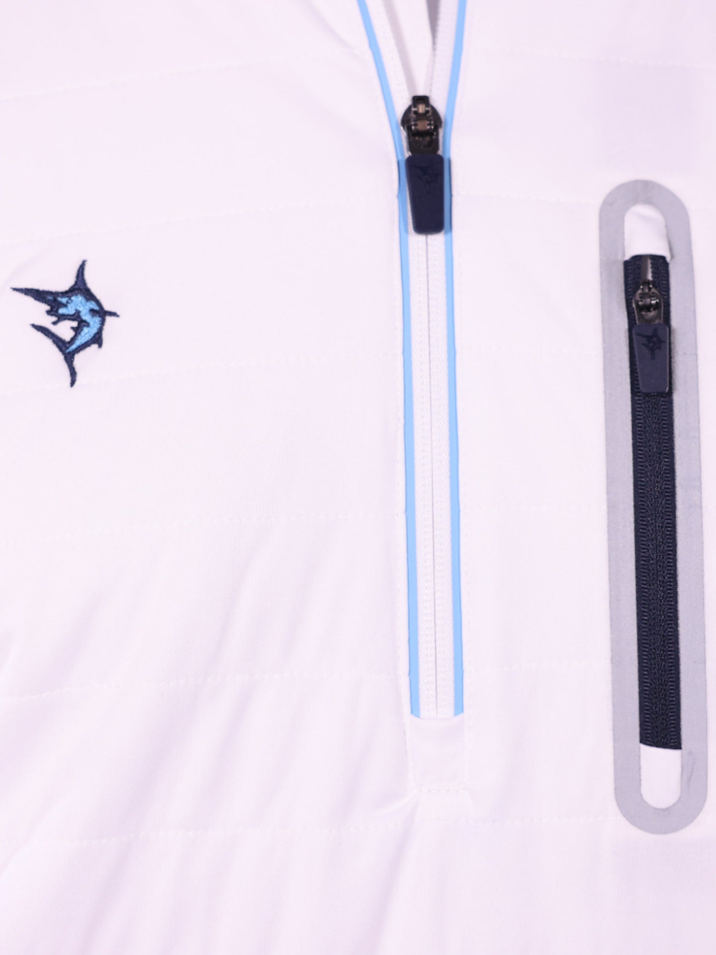Hampton Pullover Technical Layer quarter-zip from White Water Life with blue piping chest logo on Tampa Home & Garden Store