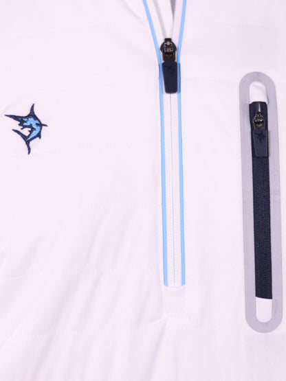 Hampton Pullover Technical Layer quarter-zip from White Water Life with blue piping chest logo on Tampa Home & Garden Store