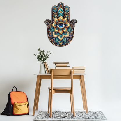 Hamsa Eye Wall Art – Boho Evil Eye Metal Decor-KAFUVM036 - Tampa Home & Garden Store