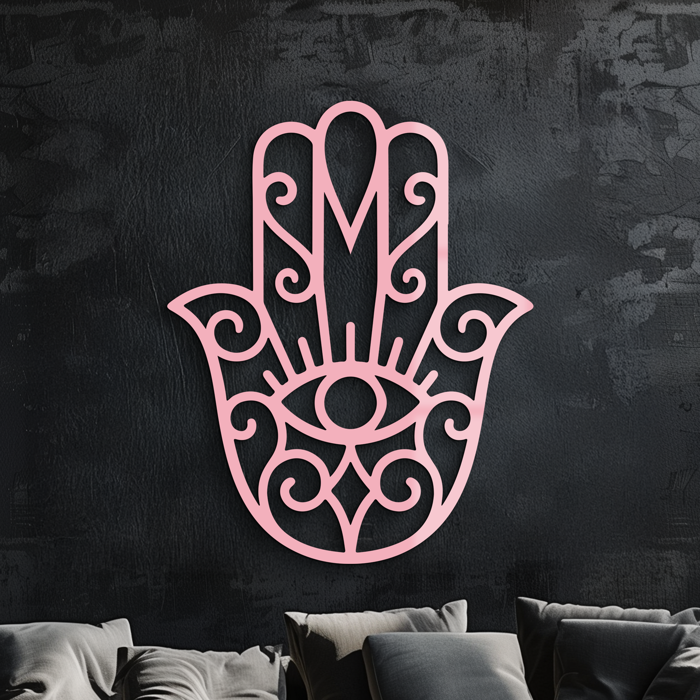 Hamsa Hand Metal Wall Art – Spiritual Protection & Boho Home Decor - KAFGP030 - Tampa Home & Garden Store