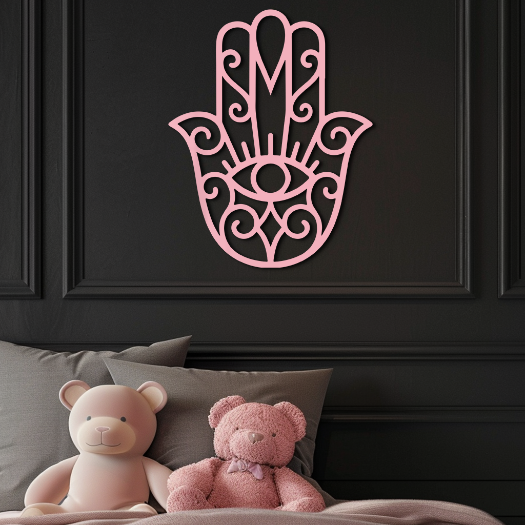 Hamsa Hand Metal Wall Art – Spiritual Protection & Boho Home Decor - KAFGP030 - Tampa Home & Garden Store