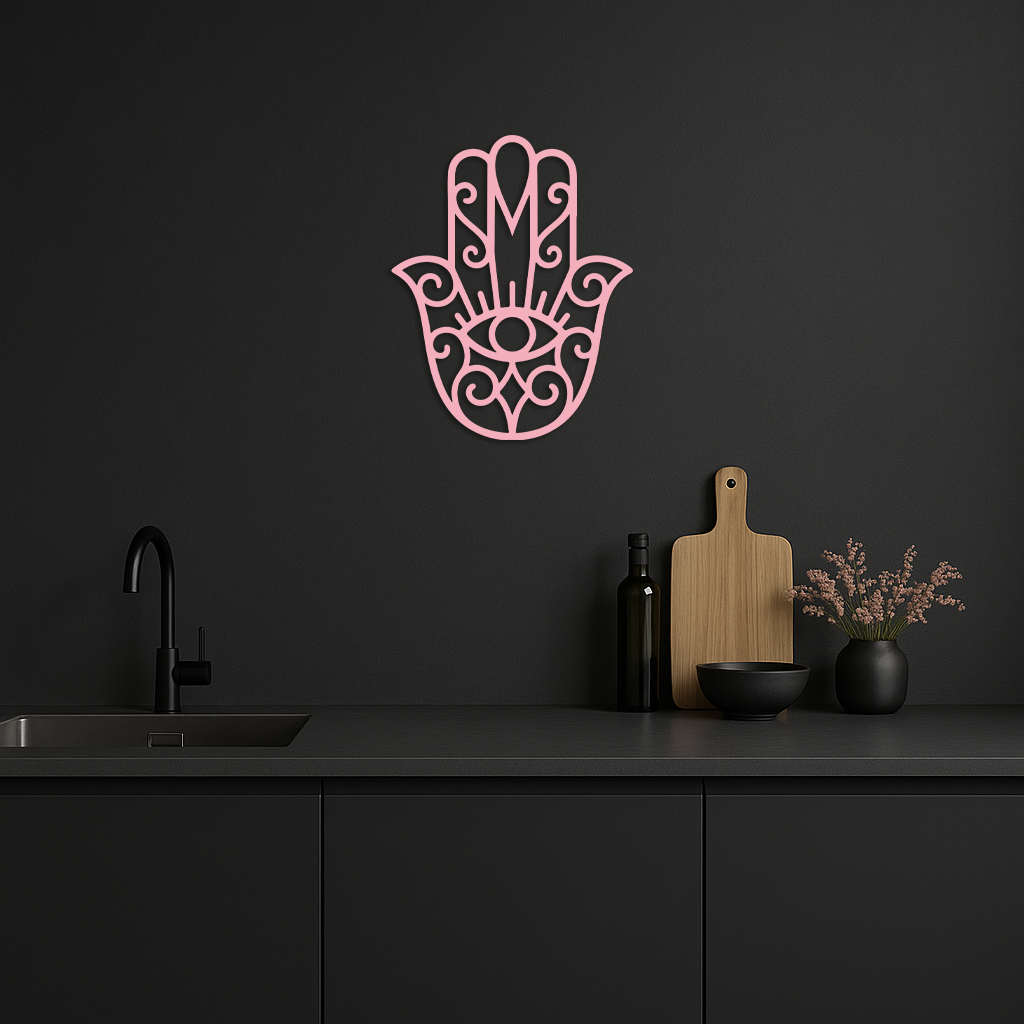 Hamsa Hand Metal Wall Art – Spiritual Protection & Boho Home Decor - KAFGP030 - Tampa Home & Garden Store