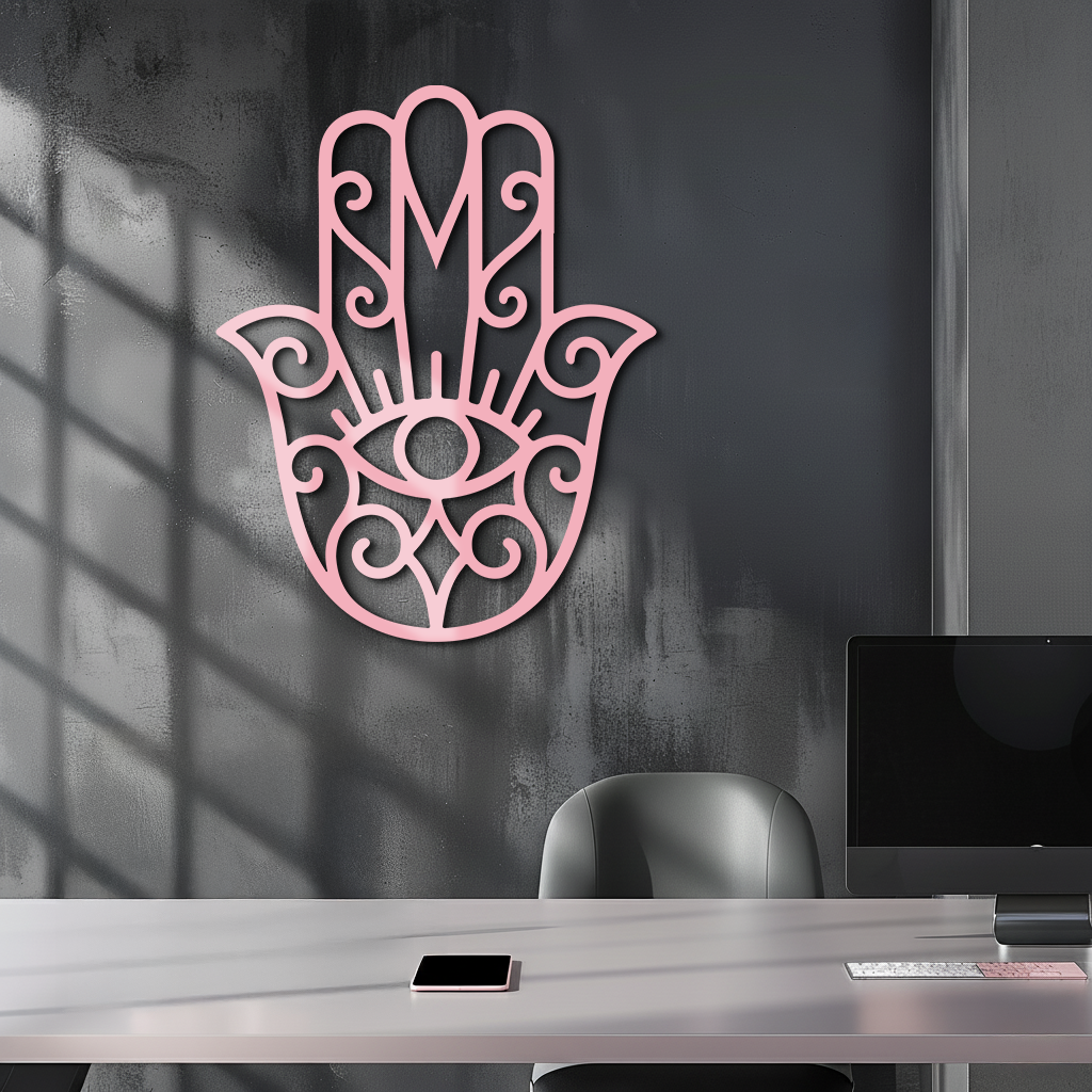 Hamsa Hand Metal Wall Art – Spiritual Protection & Boho Home Decor - KAFGP030 - Tampa Home & Garden Store
