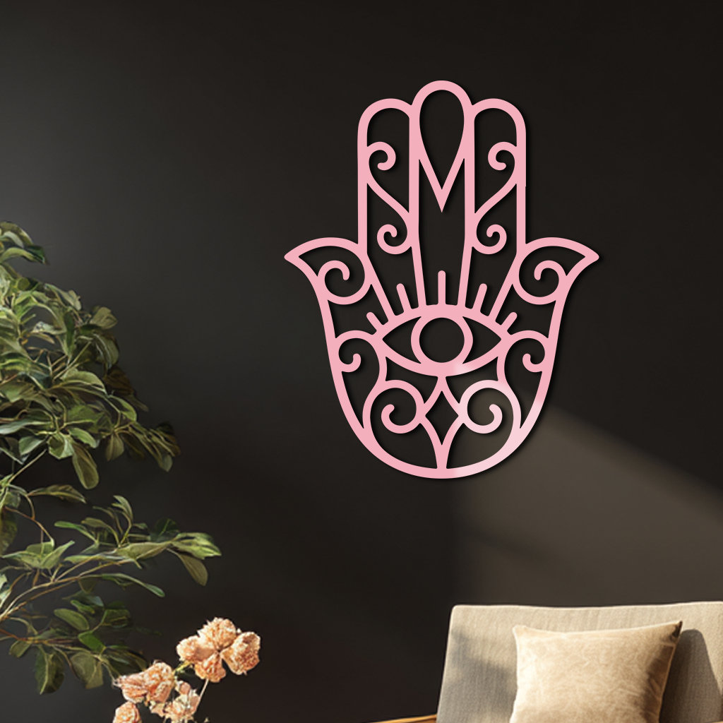 Hamsa Hand Metal Wall Art – Spiritual Protection & Boho Home Decor - KAFGP030 - Tampa Home & Garden Store