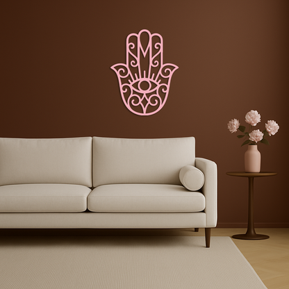 Hamsa Hand Metal Wall Art – Spiritual Protection & Boho Home Decor - KAFGP030 - Tampa Home & Garden Store
