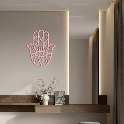 Hamsa Hand Metal Wall Art – Spiritual Protection & Boho Home Decor - KAFGP030 - Tampa Home & Garden Store