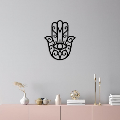 Hamsa Hand Metal Wall Art – Spiritual Protection & Boho Home Decor - KAFGP030 - Tampa Home & Garden Store
