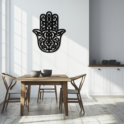 Hamsa Hand Metal Wall Art - Symbolic Protection & Spiritual Home Decor - KAF159 - Tampa Home & Garden Store