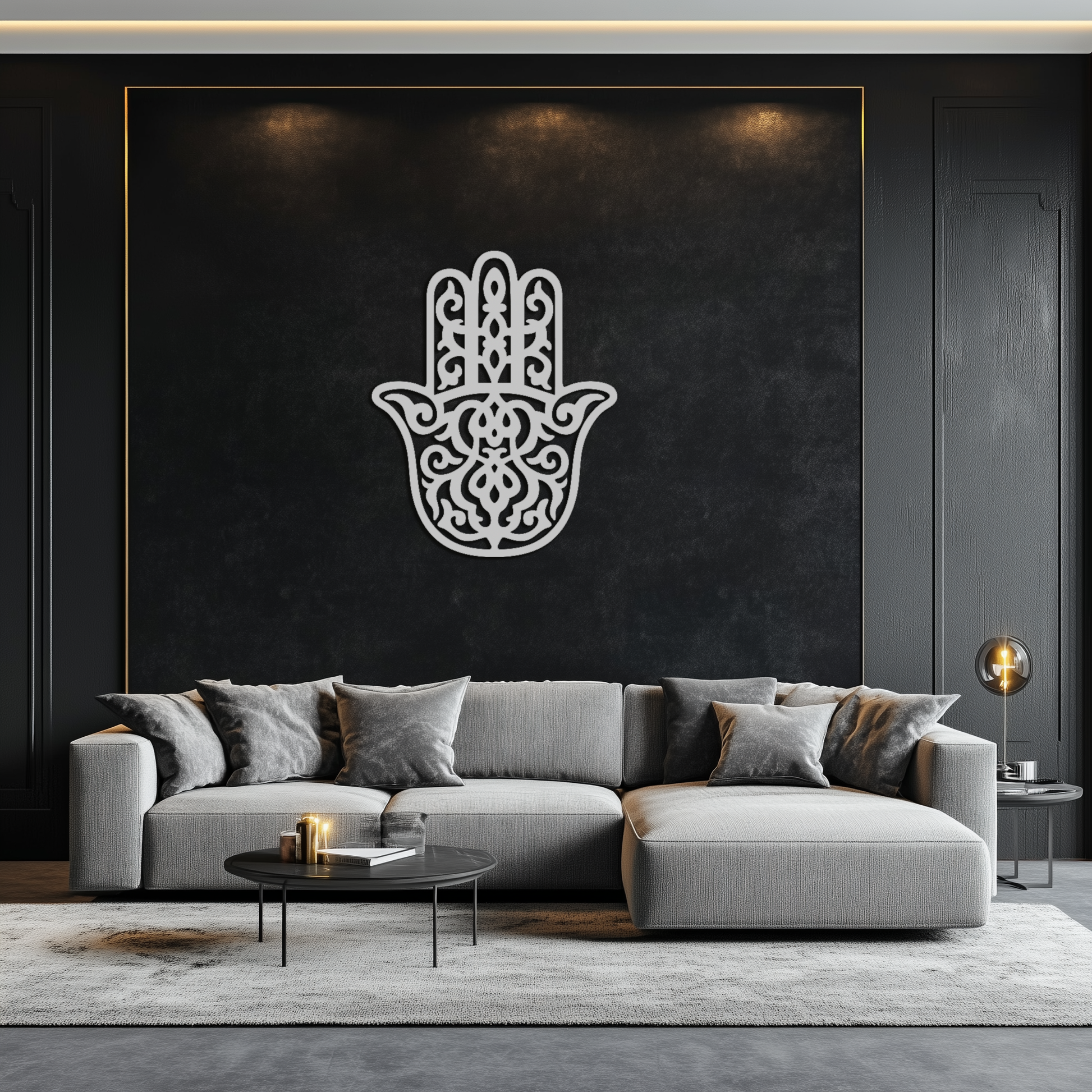 Hamsa Hand Metal Wall Art - Symbolic Protection & Spiritual Home Decor - KAF159 - Tampa Home & Garden Store
