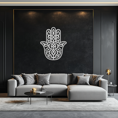 Hamsa Hand Metal Wall Art - Symbolic Protection & Spiritual Home Decor - KAF159 - Tampa Home & Garden Store