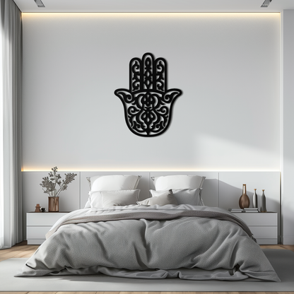 Hamsa Hand Metal Wall Art - Symbolic Protection & Spiritual Home Decor - KAF159 - Tampa Home & Garden Store