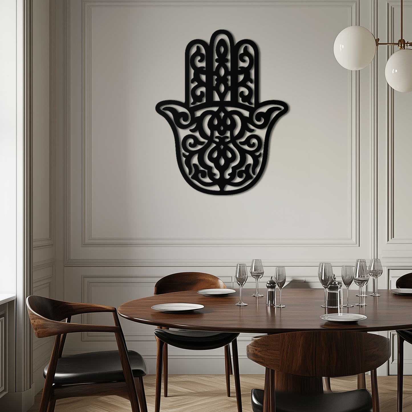 Hamsa Hand Metal Wall Art - Symbolic Protection & Spiritual Home Decor - KAF159 - Tampa Home & Garden Store