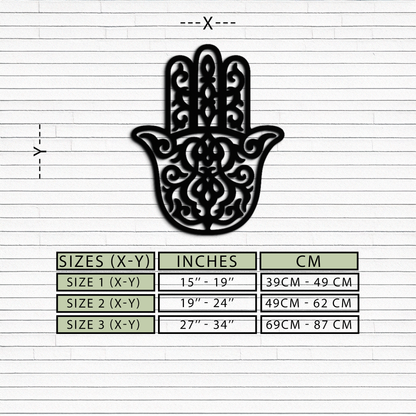 Hamsa Hand Metal Wall Art - Symbolic Protection & Spiritual Home Decor - KAF159 - Tampa Home & Garden Store