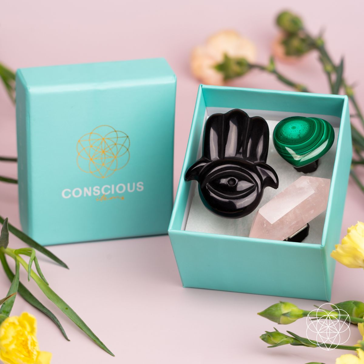 Hamsa Hand of Safe Travels: Aromatherapy Crystal Car Kit - Tampa Home & Garden Store