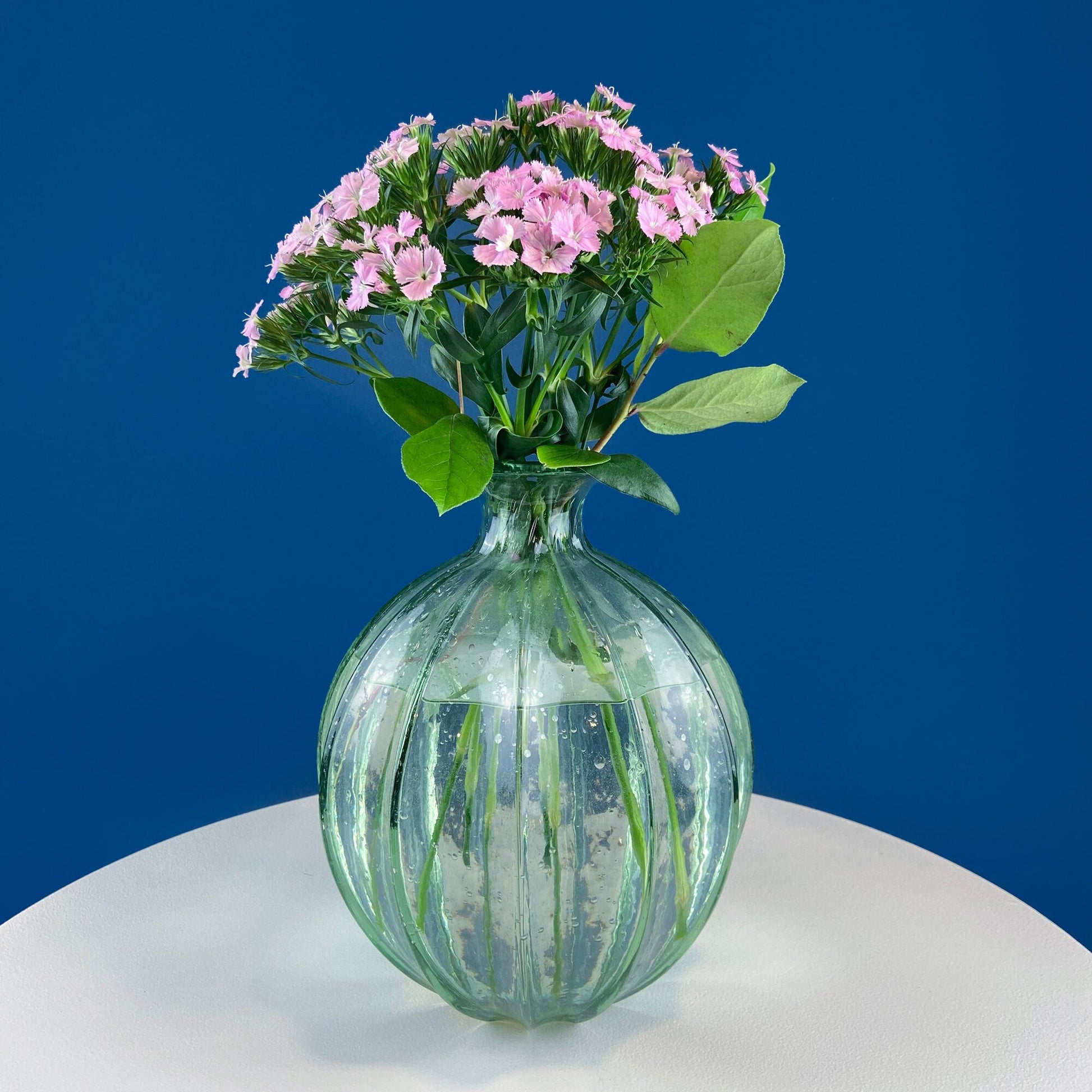 Hand Blown Glass, Light Green Vases. Pair of Large Thick Heavy Glass Flower Vases. Rustic or Modern Home Decor. Art Glass. Collectible Glass - Tampa Home & Garden Store