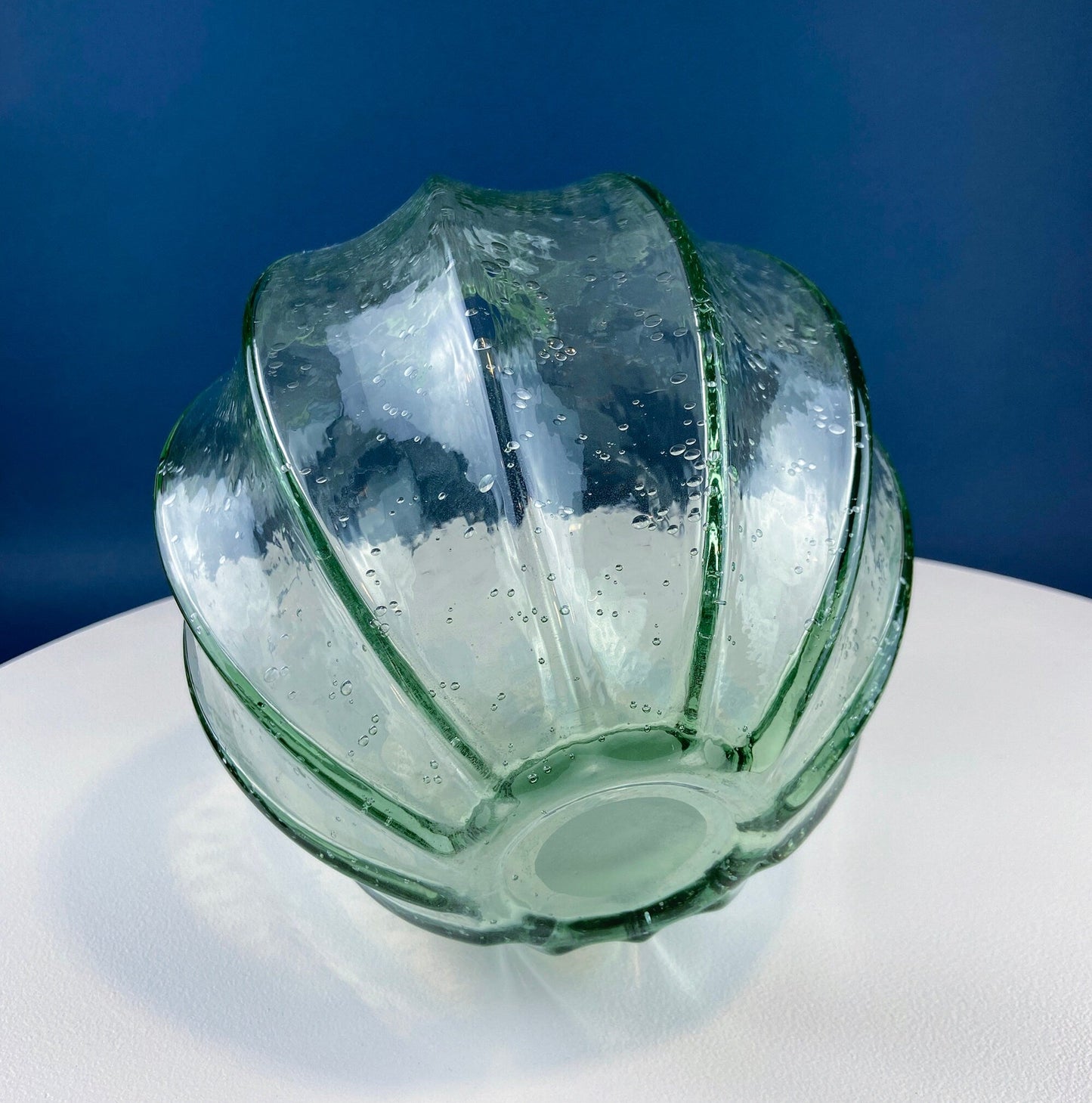Hand Blown Glass, Light Green Vases. Pair of Large Thick Heavy Glass Flower Vases. Rustic or Modern Home Decor. Art Glass. Collectible Glass - Tampa Home & Garden Store