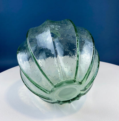 Hand Blown Glass, Light Green Vases. Pair of Large Thick Heavy Glass Flower Vases. Rustic or Modern Home Decor. Art Glass. Collectible Glass - Tampa Home & Garden Store