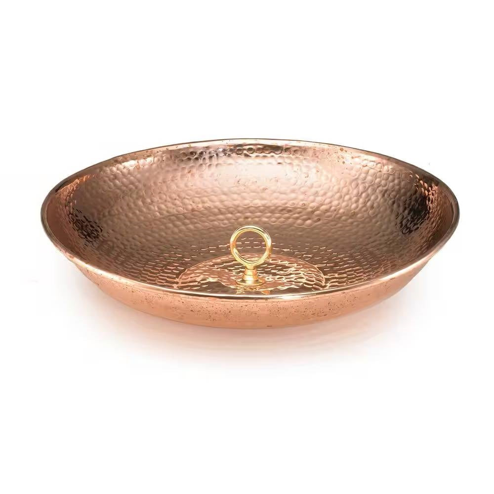 Hand Hammered Copper Polished Rain Chain Basin - 16.5 inch Diameter - Tampa Home & Garden Store