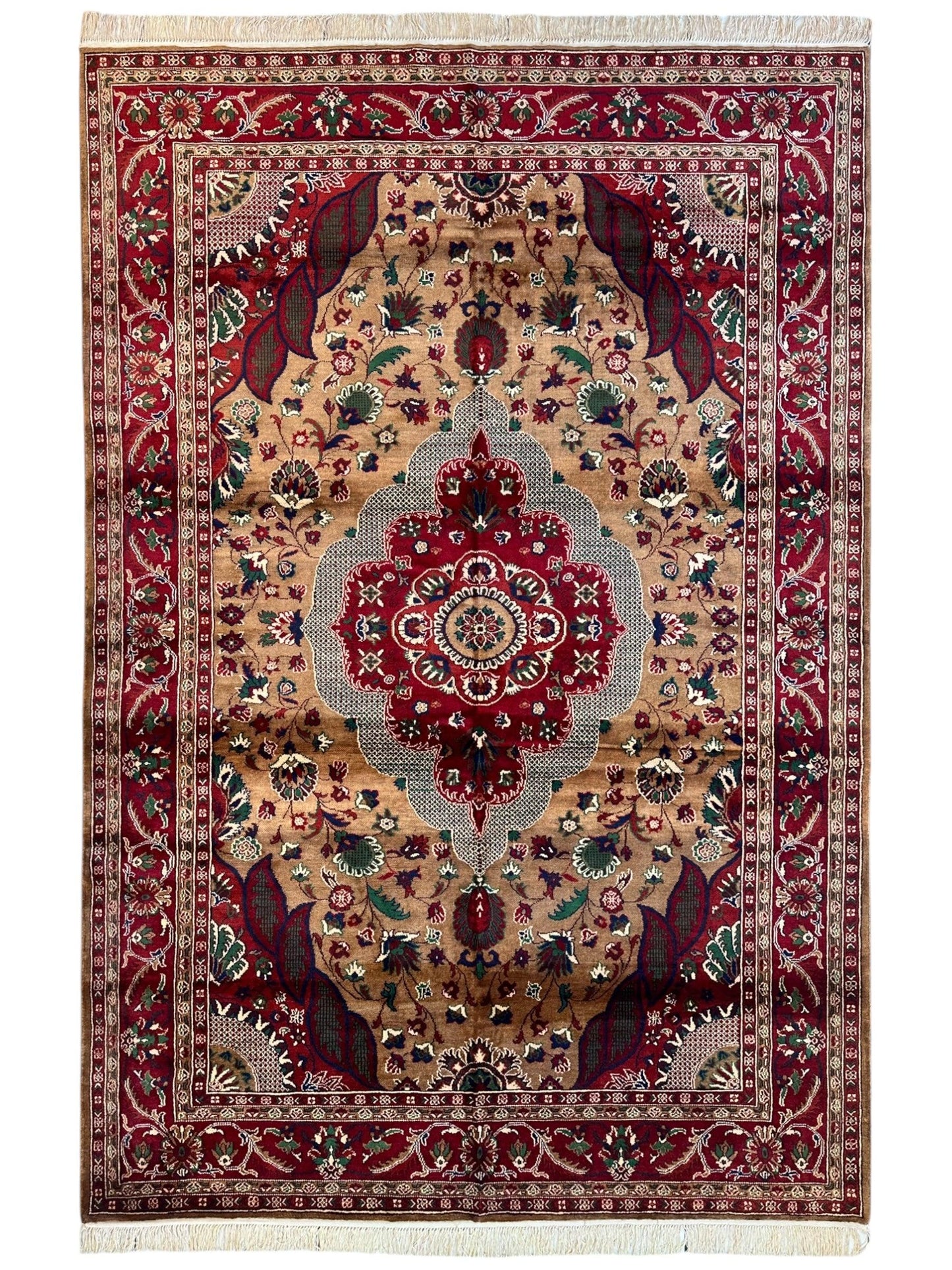 Hand-Knotted Afghan Garden Design Rug – 6’6” x 9’6” - Tampa Home & Garden Store