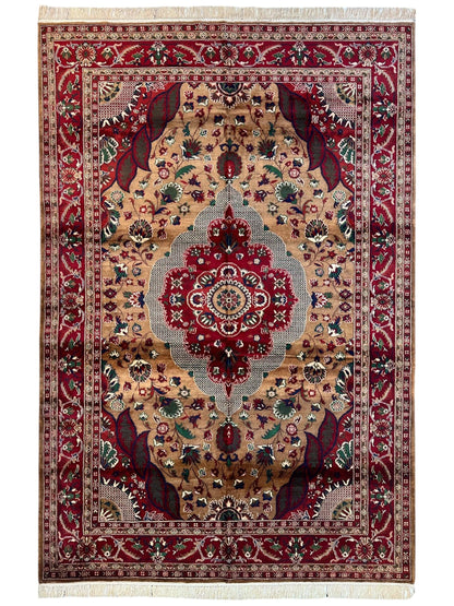 Hand-Knotted Afghan Garden Design Rug – 6’6” x 9’6” - Tampa Home & Garden Store