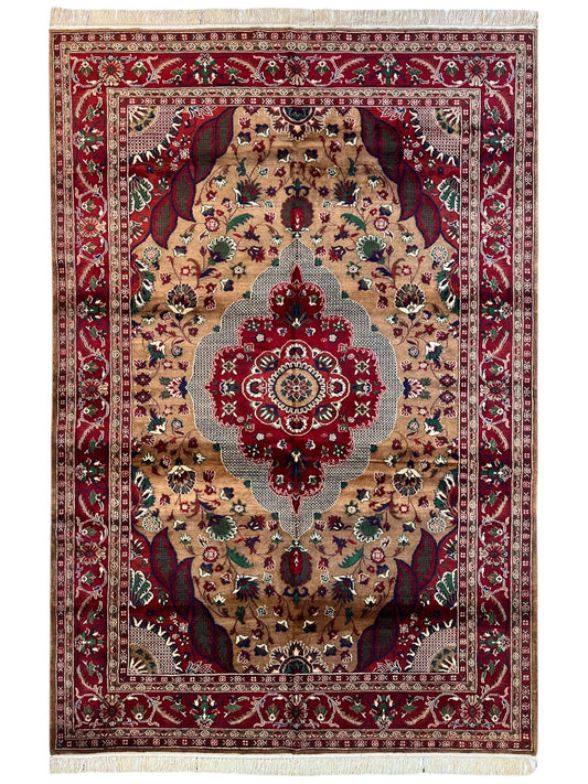 Hand-Knotted Afghan Garden Design Rug – 6’6” x 9’6” - Tampa Home & Garden Store