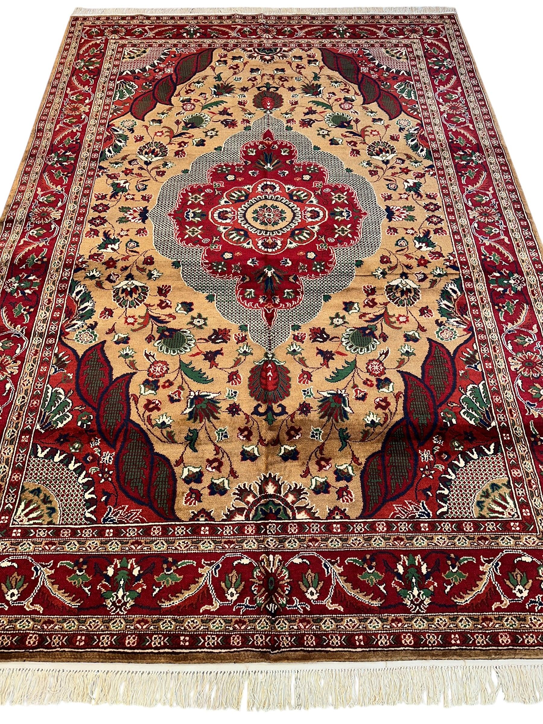 Hand-Knotted Afghan Garden Design Rug – 6’6” x 9’6” - Tampa Home & Garden Store