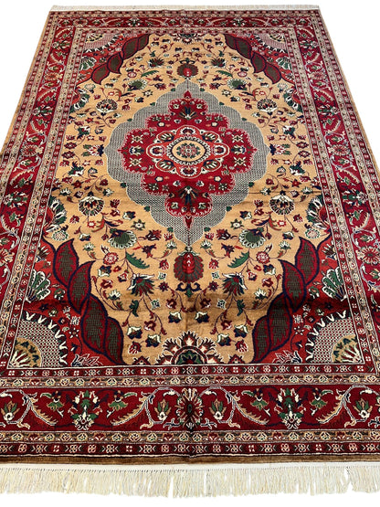Hand-Knotted Afghan Garden Design Rug – 6’6” x 9’6” - Tampa Home & Garden Store
