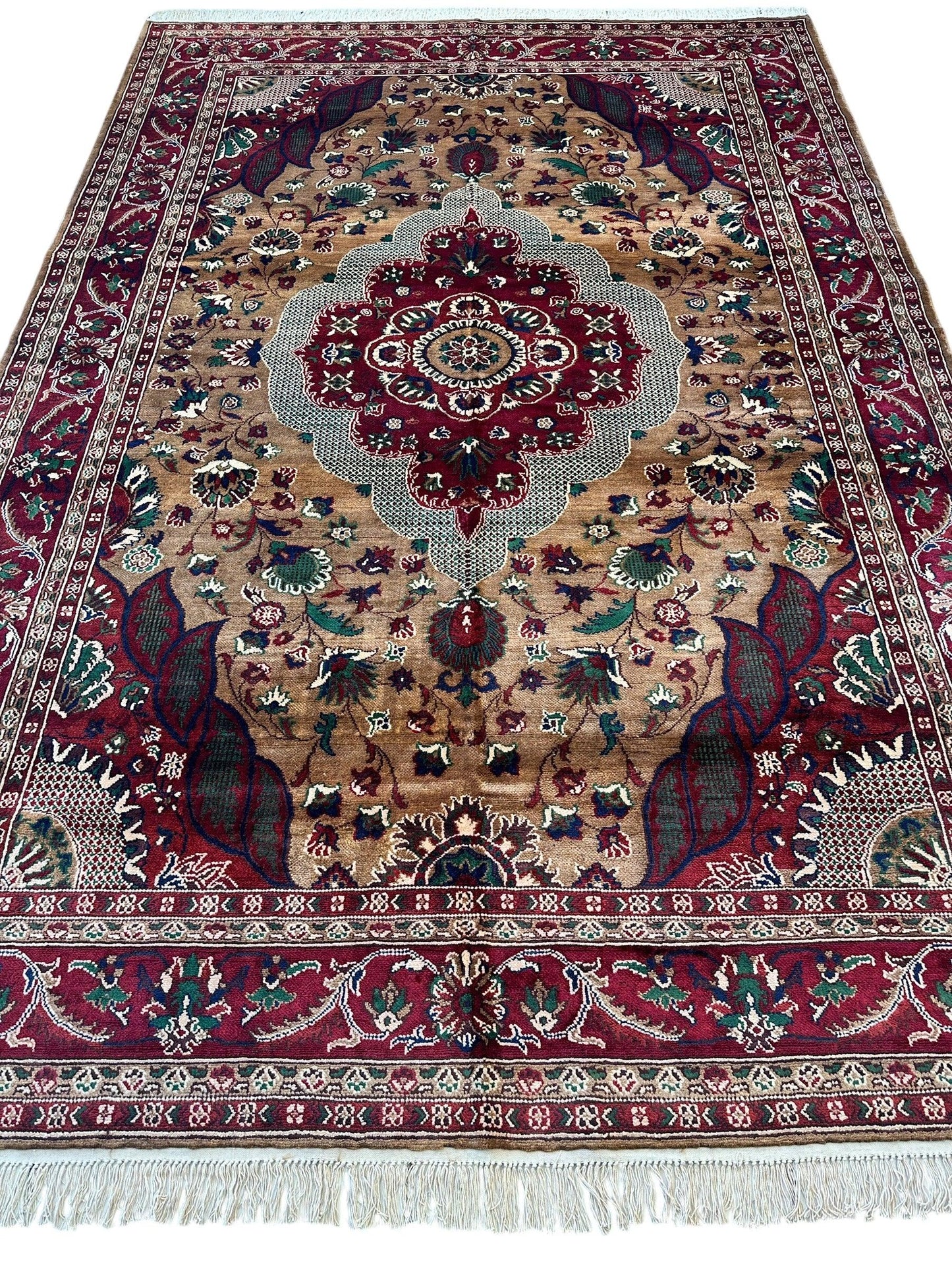Hand-Knotted Afghan Garden Design Rug – 6’6” x 9’6” - Tampa Home & Garden Store