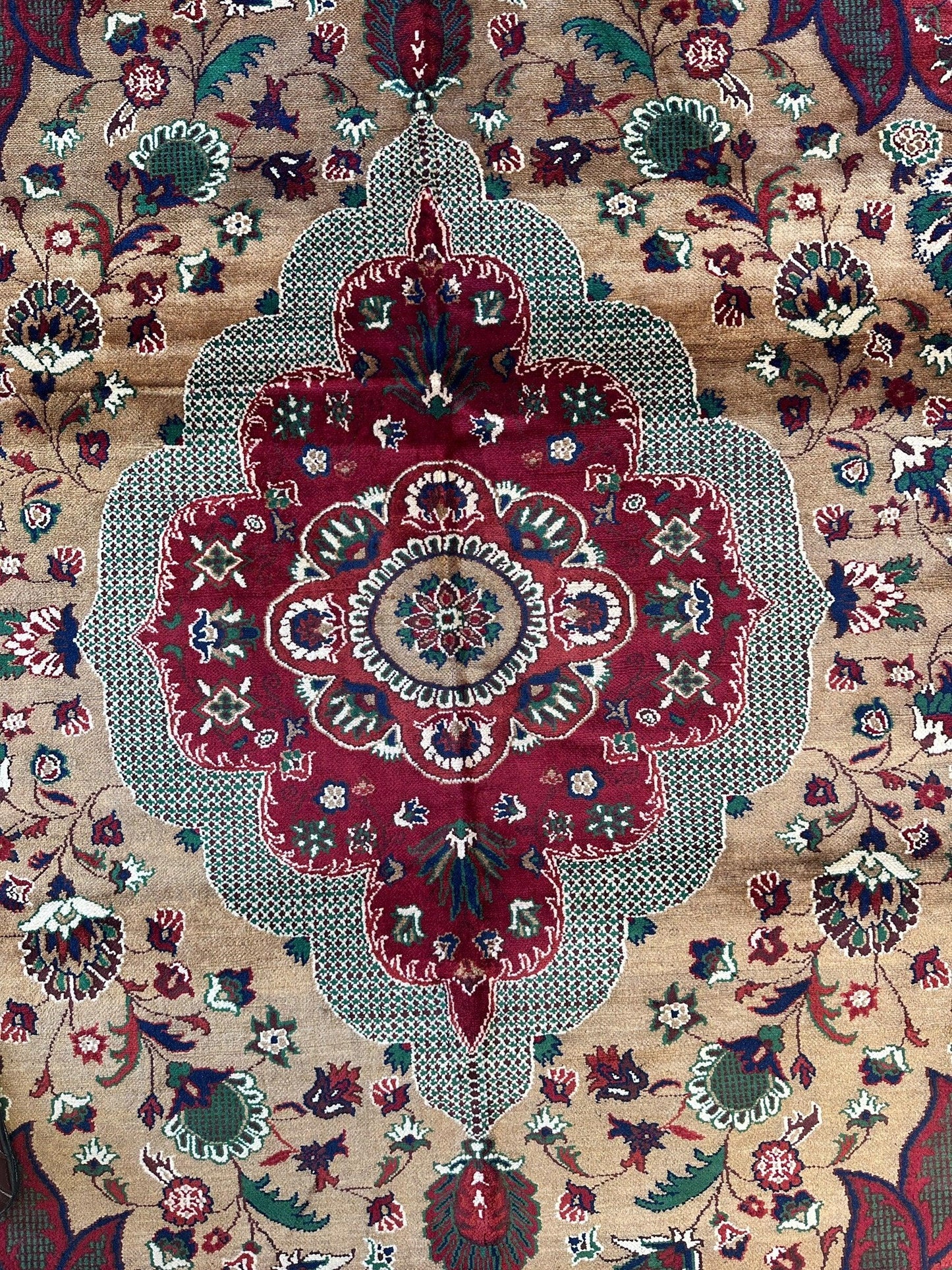 Hand-Knotted Afghan Garden Design Rug – 6’6” x 9’6” - Tampa Home & Garden Store