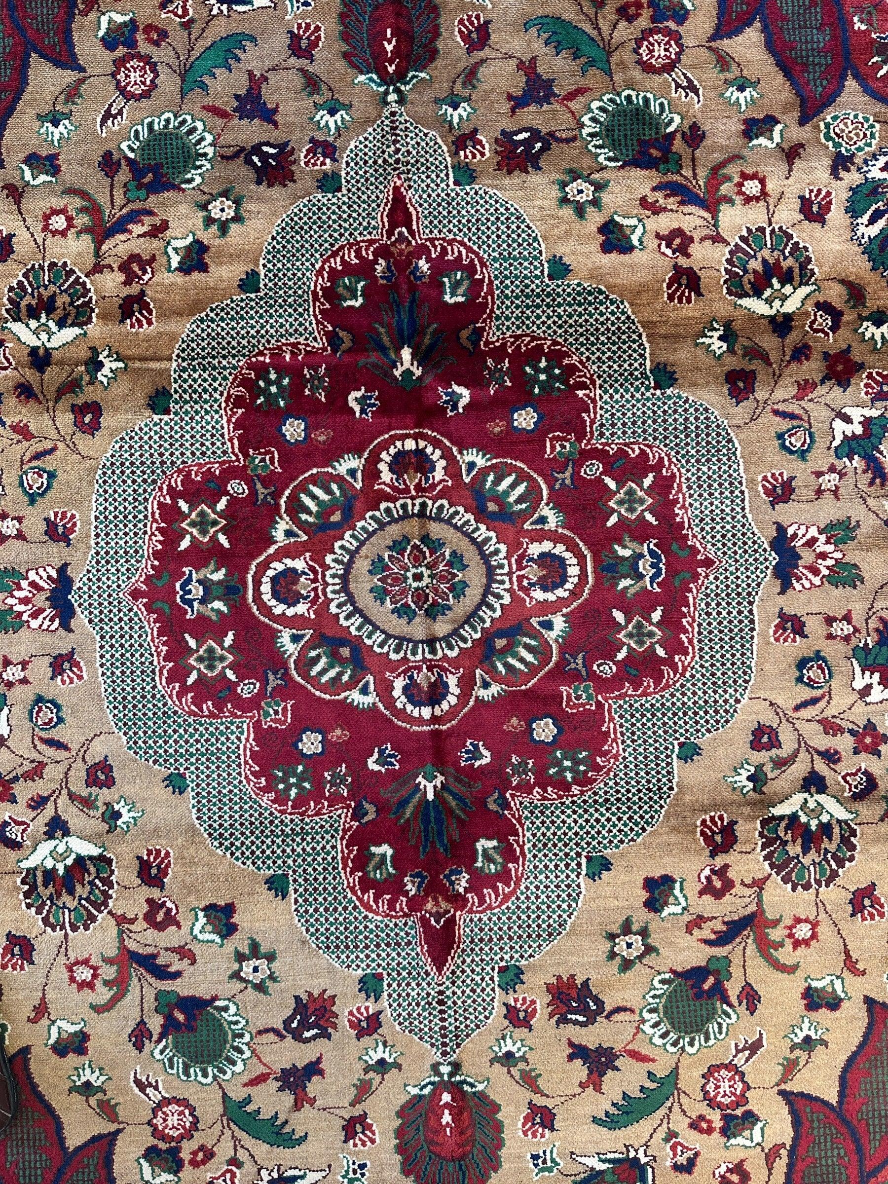 Hand-Knotted Afghan Garden Design Rug – 6’6” x 9’6” - Tampa Home & Garden Store