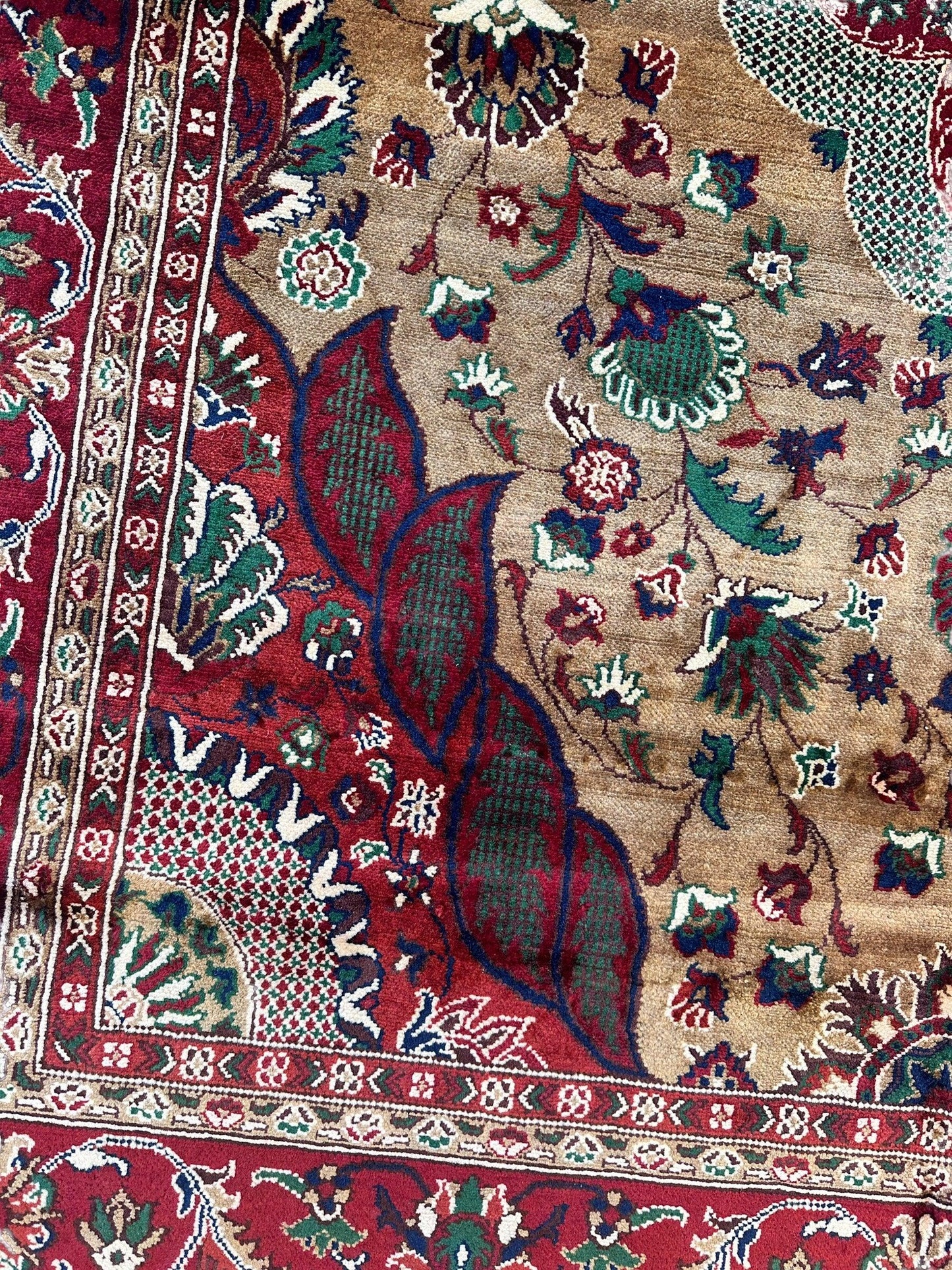 Hand-Knotted Afghan Garden Design Rug – 6’6” x 9’6” - Tampa Home & Garden Store