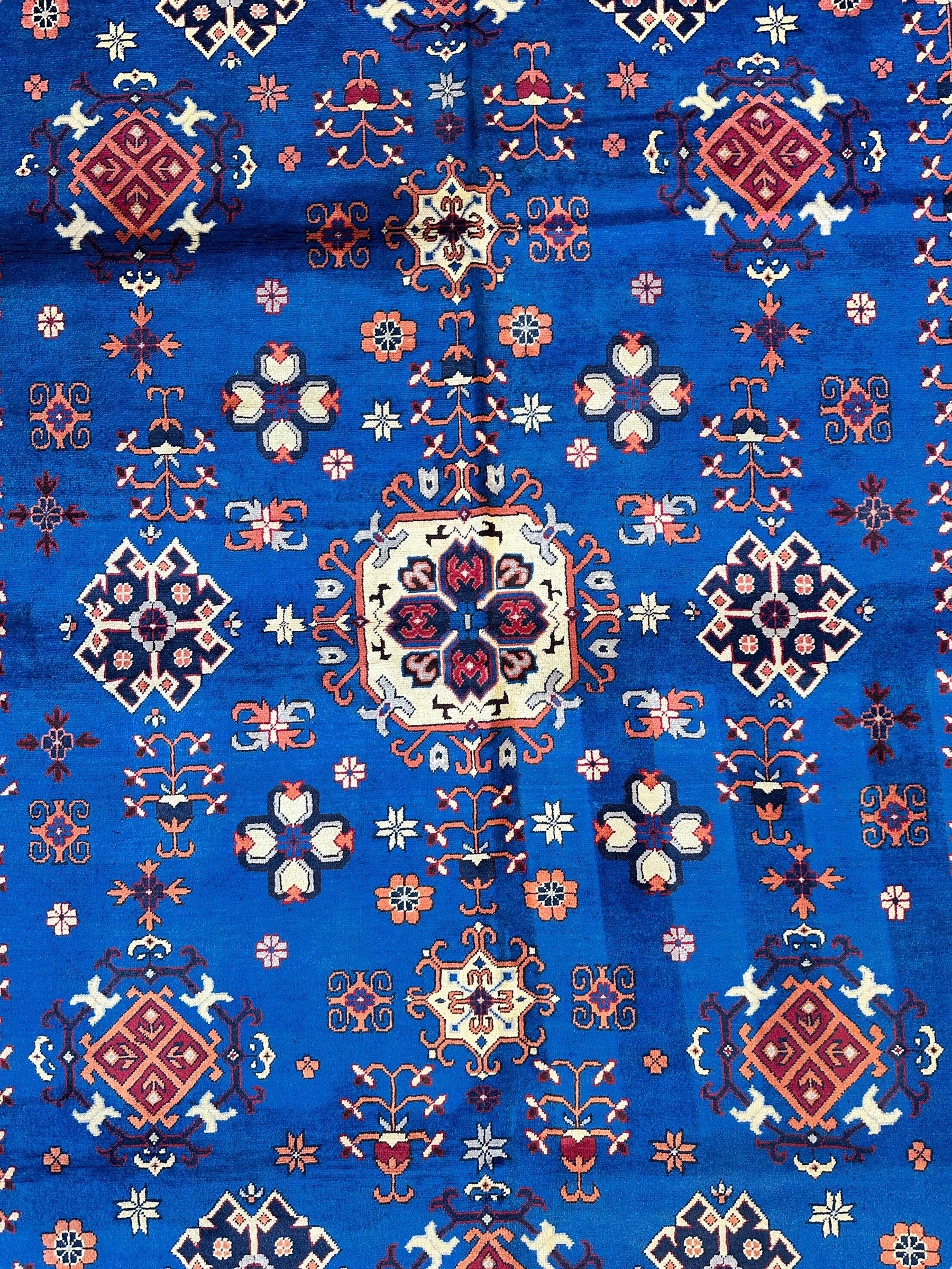 Hand-Knotted Afghan Kazak Rug – 6'6" x 9'7" – Vibrant Geometric Design in 100% Wool - Tampa Home & Garden Store