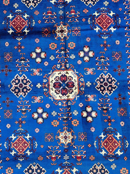 Hand-Knotted Afghan Kazak Rug – 6'6" x 9'7" – Vibrant Geometric Design in 100% Wool - Tampa Home & Garden Store