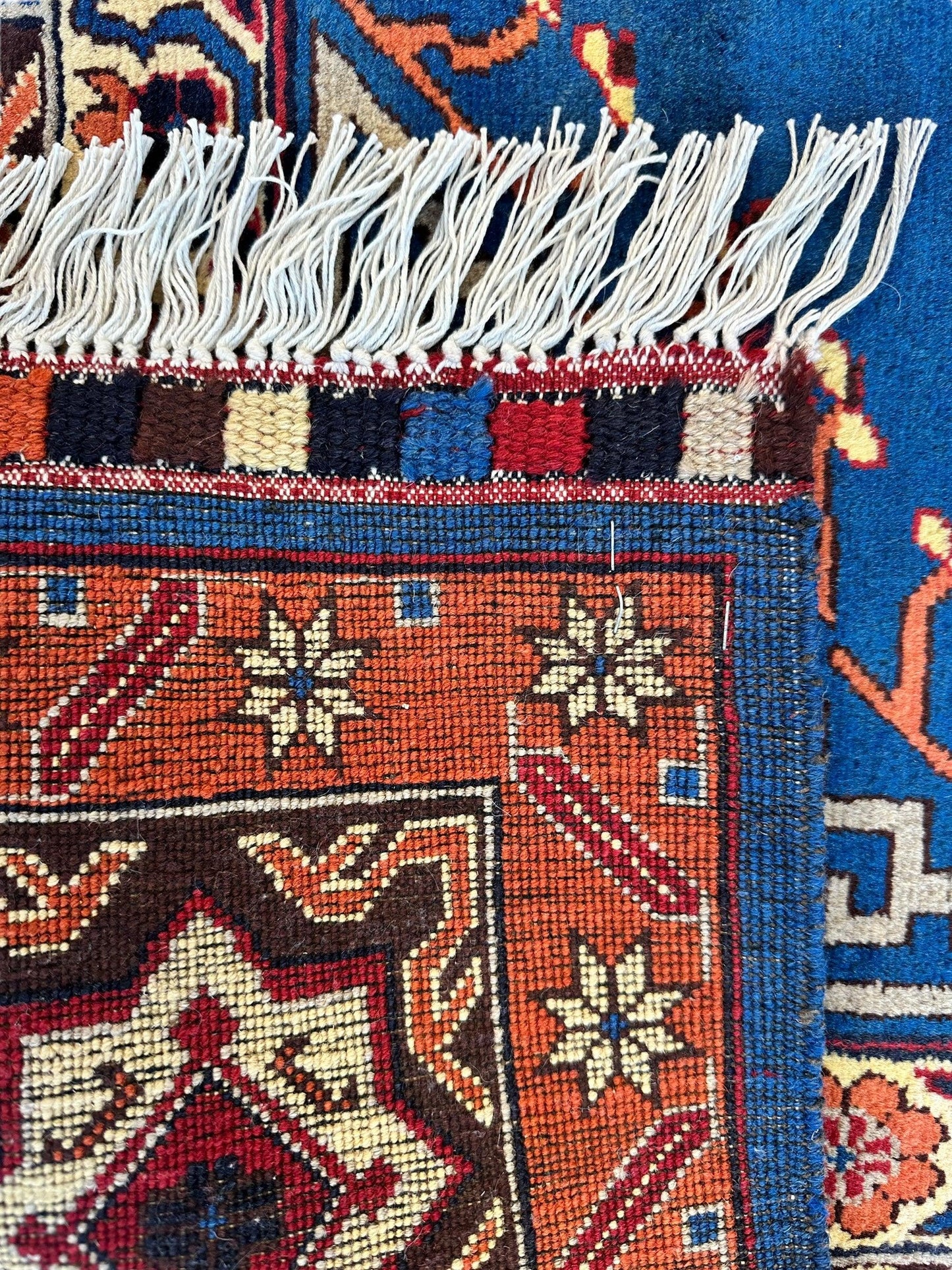 Hand-Knotted Afghan Kazak Rug – 6'6" x 9'7" – Vibrant Geometric Design in 100% Wool - Tampa Home & Garden Store