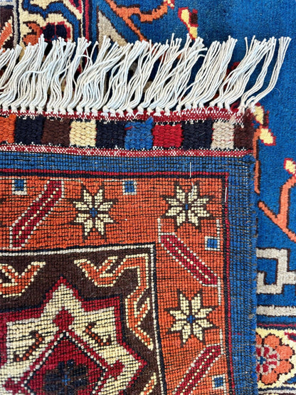 Hand-Knotted Afghan Kazak Rug – 6'6" x 9'7" – Vibrant Geometric Design in 100% Wool - Tampa Home & Garden Store