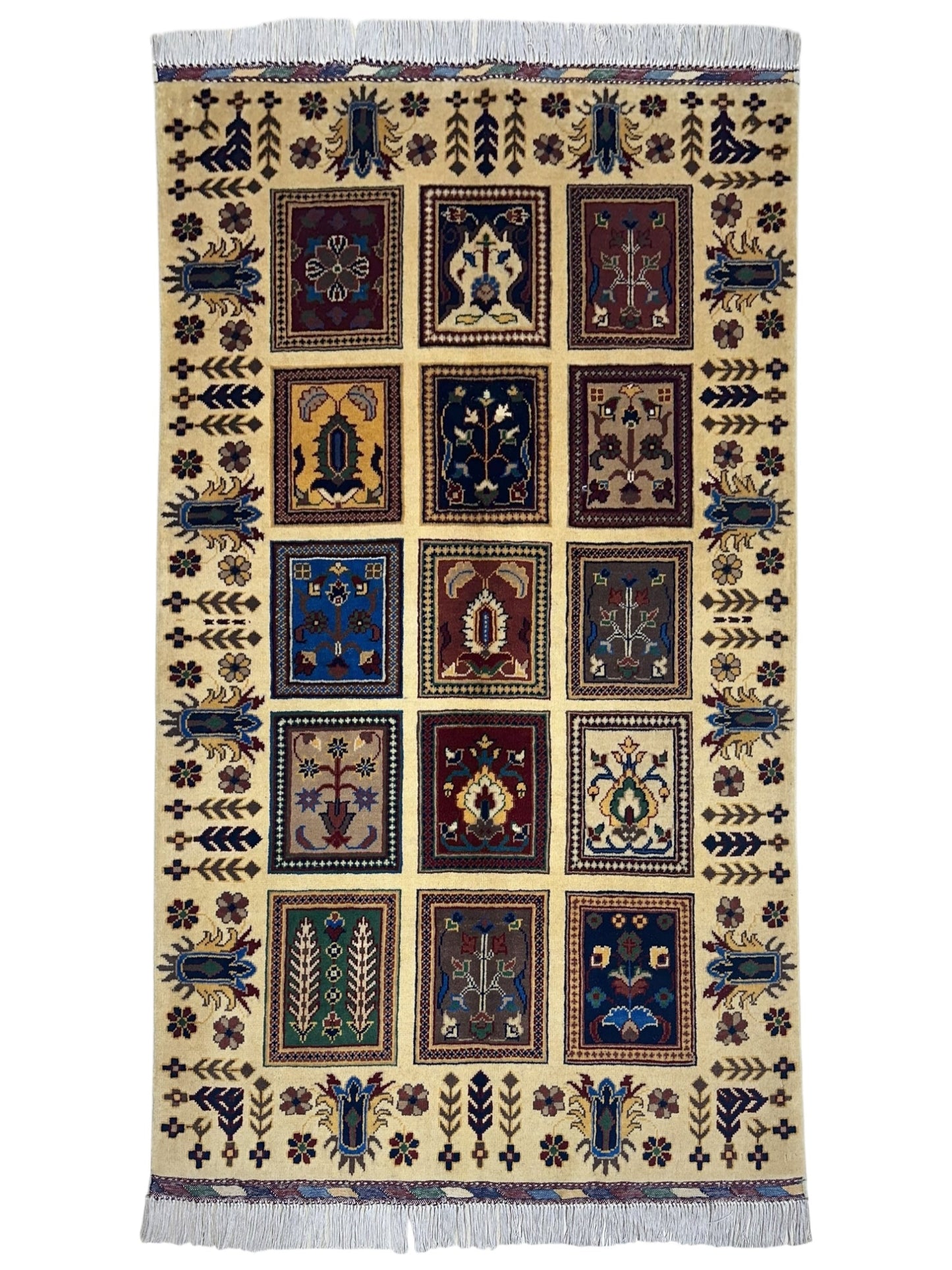 Hand-Knotted Afghani Bakhteiari Wool Rug – 3’5″  x  5’1″ - Tampa Home & Garden Store