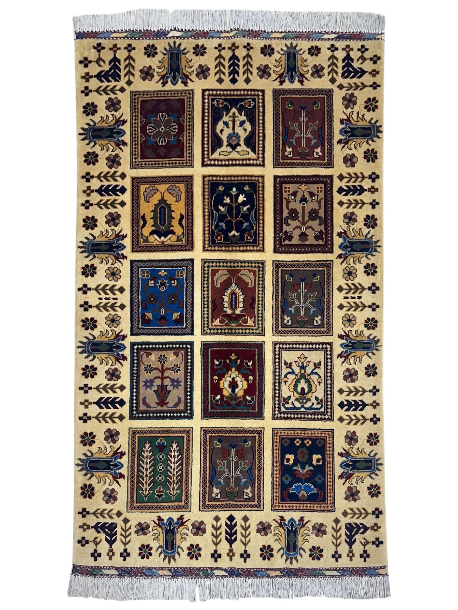 Hand-Knotted Afghani Bakhteiari Wool Rug – 3’5″  x  5’1″ - Tampa Home & Garden Store